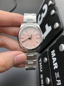 EW Fabrika Lüks Kadınlar Saat Tasarımcısı İzler 31mm Pembe Dial Sapphire Cam 904L Yüksek kaliteli Otomatik Mekanik Saatler Su Geçirmez Tatil Hediyesi Kutu