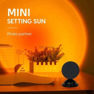 Night Lights Mini USB Sunset Lamp Led Night Light 16 Colors Switch Rainbow Atmosphere Home Background Decoration YQ240207