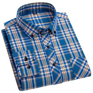 Överdimensionerad storlek S8XL Plaid skjortor för män Långt ärmmode Design Young Casual Mjuk bekväm tjock flanellskjorta 240119