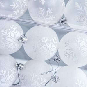 Dekoracja imprezowa 6pcs Przezroczyste plastikowe świąteczne kulki białe kulki śniegu ozdoby Zniszcz dekoracje Xmastree wiszące bombki 5,5 cm