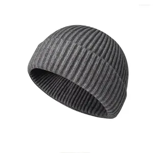 Berets Male Short Fisherman Beanies Autumn Winter Knitted Hat For Women Men Stretch Skullies Outdoor Warm Cuff Snow Ski Caps