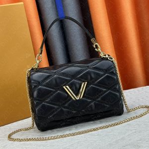 8A Mirror Quality Go-14 Lambskin Leather Designer Luxury Shoulder Bag Woman Handbag Äkta läder Crossbody Bag Luxury Chain Bags M23689