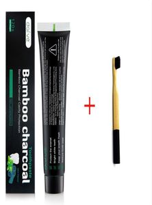 Creme dental com carvão ativado de bambu natural com ambiente Escova de dentes de bambu Clareador Oral Care7134486