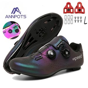 Professionelle Turnschuhe Männer Ultraleicht Doppel Schnallen Radfahren Schuhe MTB Leuchtende Rennrad Schuhe Selbstsichernde Fahrrad Cleat Schuhe 240202