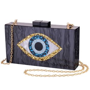 2022 New Eye Acrylic Wedding Dinner Handheld Chain Crossbody Bag 240207