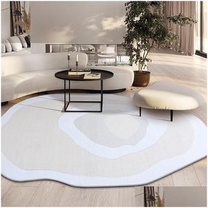 Teppiche Japanischer Stil Ovaler Teppich Wohnzimmer Irregar Esszimmer Couchtisch Bodenmatte Home Nordic Dicker Teppich für Schlafzimmer Büro Dekor Dh2Vf