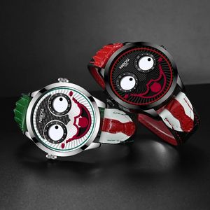 Joker Men's Watch Trendy Cool äkta lädervattentäta kvartsklocka PF