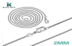 10pcs High Quality 2MM Silver Box Chain Necklace for Kids Children Boy Girls Womens Mens Silver fashion Jewelry 2019 KASANIER3509398