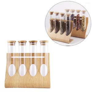 Garrafas de armazenamento GEMGEM Test Tube Display Rack com suporte visível antiderrapante Barista Jar