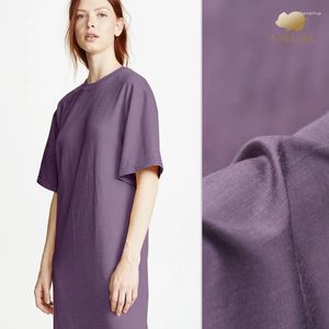 Tessuto per abiti tinto in lino pesante di seta viola costume cheongsam panno all'ingrosso 141 cm