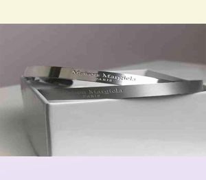 PyC Margiela Style titanium steel frosted reverse couple MM6 open simple Bracelet52379682803326