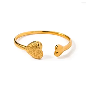 Bracciale Youthway in acciaio inossidabile modello martello amore asimmetrico alla moda da donna placcato PVD 18 carati gioielli d'oro di alta qualità