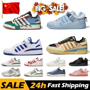 Shoes Forum Low x Bad Bunny Mens Women Luxury Running shoe Pink Easter Buckle Brown Back to School Ice Blue Grey Crew Green Suns OG Trainers Sneakers
