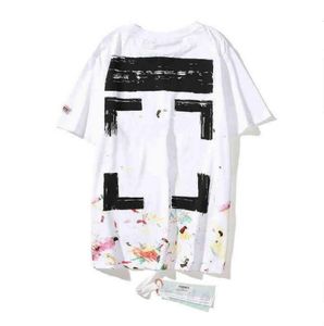 Camisetas masculinas OFF White Seta irregular verão dedo solto casual manga curta camiseta para homens e mulheres impressas letra x nas costas y4