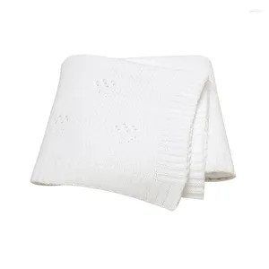 Filtar baby stickad 90 70 cm födda pojkar flickor månadsvarig sängkläder swaddle wrap sömn säck spädbarn småbarn kast lekmattor