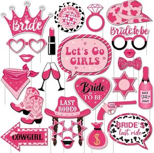 SursurprisecowgirlをテーマにしたPOブースの小道具西部Go Girls Bachelorette Party Decoration Last Rodeo Decor Suppl 240127