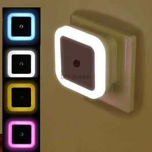 Night Lights Mini LED Night Light EU/US Plug-in Dusk to Dawn Sensor Nights Lamp Square for Hallway Stairs Corridor 110V 220V YQ240207