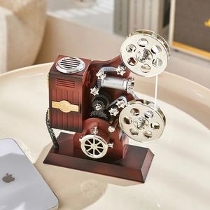 Retro Plastic Movie Projector Creative Home Decor Vintage Crafts Living Room Office Table Decoration Desk Accessories Gift 240124