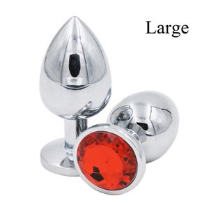 22SS Sex Toy Massager stor storlek Rostfritt stål Metall Anal Plug med diamanter Anal Dildo Sex Toys Products Butt Plug for Women FW2729926