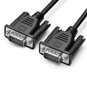 DB9 hane till rs232 kabel com seriell port parallell port kvinnliga hål kristallhuvud kabel dub-9to db9 seriell port kabel