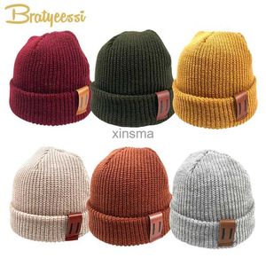 Beanie/Skull Caps Fashion Baby Hat For Boys Knit Baby Beanie For Kids Cap Children Hatts For Girls Baby Bonnet Toddler Cap Infant Accessories 1-4Y YQ240207