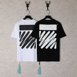 Camisetas masculinas Off White 24ss New Graffiti High Street Fashion Marca Solta Manga Curta T-shirt Peso Tecido