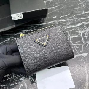 Moda carteiras moeda bolsas saco de luxo designer carteira bolsa para mulheres homens titular do cartão triângulo marca casual titular preto marinho com caixa