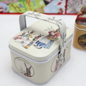 1Pc Vintage Small Suitcase Storage Tin With Lids Candy Cookie Box For Wedding Birthday Party Decorative Metal Gift Boxes 240124