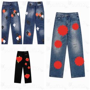 Designer Herren Jeans Damen alte gewaschene Modehosen Straighthose Herz von Cross Casual CHHDD3