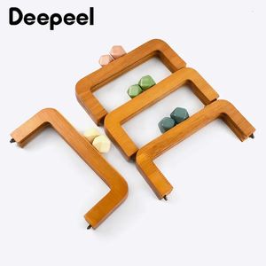 1pc Deepeel 208cm Resin Head Wooden Bag Clre Handle Purse Sewing Brackets Kiss Clasp DIY Handbag Sew Kit Handles Accessory 240202