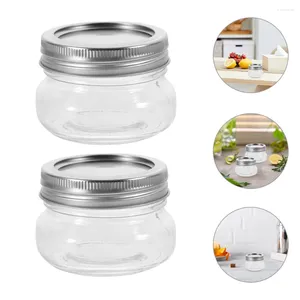 Garrafas de armazenamento 2 Pcs Frasco de vidro Frascos de conserva pequenos mini com tampas Jam Food Sealing