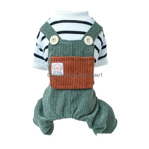 Dog Apparel Spring Costume Small Dogs Suspender Trousers Poshoot Suit Pet Clothing Drop Delivery Home Garden Supplies Dhfqf