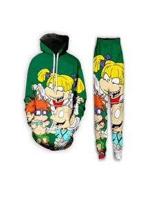 Nowa moda Menwomens Cartoon Network Rugrats Funny 3D Casual Print Bluierpants ZX237095904