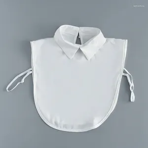 활 넥타이 여성복 라펠 라펠 가짜 패션 단색 흰색 거짓 블라우스 넥웨어 넥타