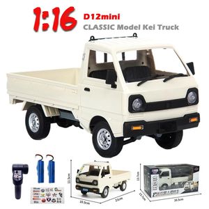 WPL D12 MINI 1 16 RC CAR 2.4G Remote Control Simulation Drift Climbing Truck Light Onroad D12mini Car 1/16 For Kids Gifts Toys 240127