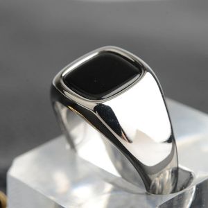 Simple Mens Ring Punk Rock Smooth 316L Rostfritt stål Signet Ring för män Hip Hop Party Jewelry Wholesale Man Wedding Anel 240202