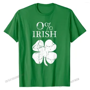 Homens Camisetas 0% Irlandês Vintage St Patrick Day Camisa Patty's Camisetas Moda Algodão Casual Verão Homens