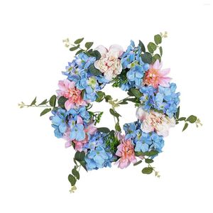 Flores decorativas 2024 primavera azul branco hortênsia grinalda cross border simulação flor decoração ao ar livre pátio casamento pendurado