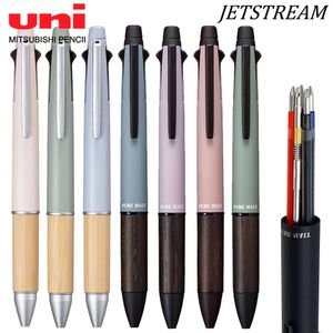 Japan UNI Jetstream Multifunktionsstift Kugelschreiber Druckbleistift 5 in 1 MSXE5-2005 Frosted Oak Handschutz Spinning Pen 240119