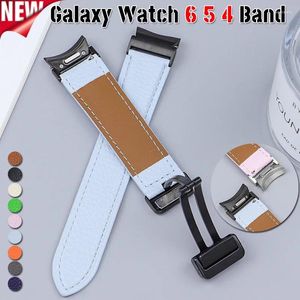 Sehen Sie Bands 20mm Lederband für Samsung 6 Classic 43 47mm 5 4 40 mm 44 mm 42 Magnetschnalle Smart Galaxy Pro 45 -mm -Riemen