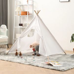 Çocuklar İçin Çocuk Çadır Teepee Portable Tipi Infantil House Oyun Çadırları Led Işıklar Dekorasyonu 240202