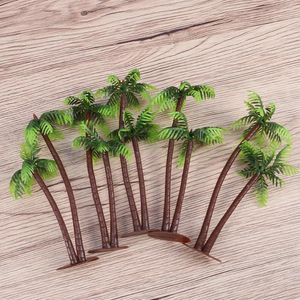 Декоративные цветы 15 шт. искусственная кокосовая пальма миниатюрные деревья модель растения украшение пластиковые модели пальм