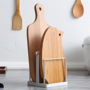 Kitchen Storage Chopping Board Rack Wooden Handle Multifunction Metal Shelf Bag Cloth