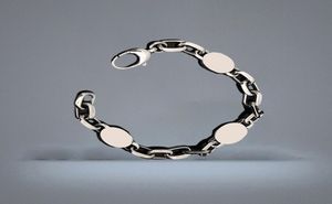 Retro Cuff Bracelet Couple 925 Interlocking letters Distressed Chain Men Women Jewelry236K6327669