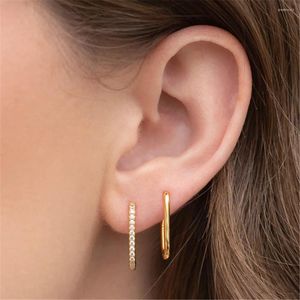 Ohrstecker LENNIK 4-teiliges Set goldfarbenes Metall geometrische quadratische Creolen für Frauen minimalistischer Kreis Huggies Ohrschnalle Modeschmuck