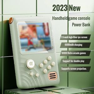 2023 Game Console with Power Bank 35inch IPS Screen 6000 mAh 16bit 10000 Games Arcade Machine 240123