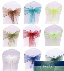 100PCS Wedding Party Organza Fabric Ribbon Chair Sashes For Banquet Event Birthday Party Decoration Home Textile Chair Cover Facto1167127