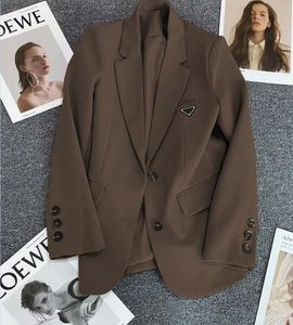 Kobiety damskie Blazers Business Casual Jackets Pure Color Metal Wzór dama płaszcza męska damska odzież projektantka marynarka