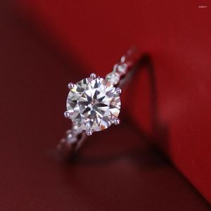 Klusterringar daisini 2ct diamanttest passerade d färg moissanite nickel gratis 925 silver lyxiga patiens förlovningsring gåvor för kvinnor