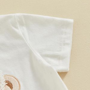Conjuntos de roupas da criança do bebê menino menina roupas de verão manga curta teddy bear camiseta topo cintura elástica shorts 2 pçs roupa casual